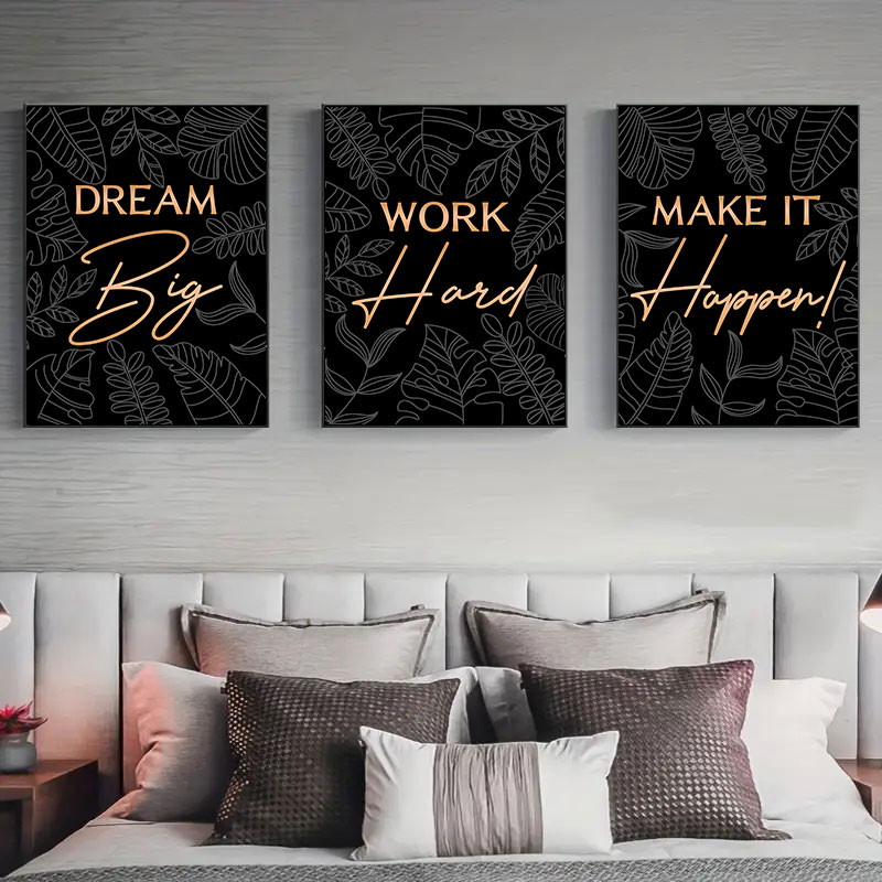 Home Office Room Inspiration - Moderne inspirerende citaten canvas kunst eenvoudige