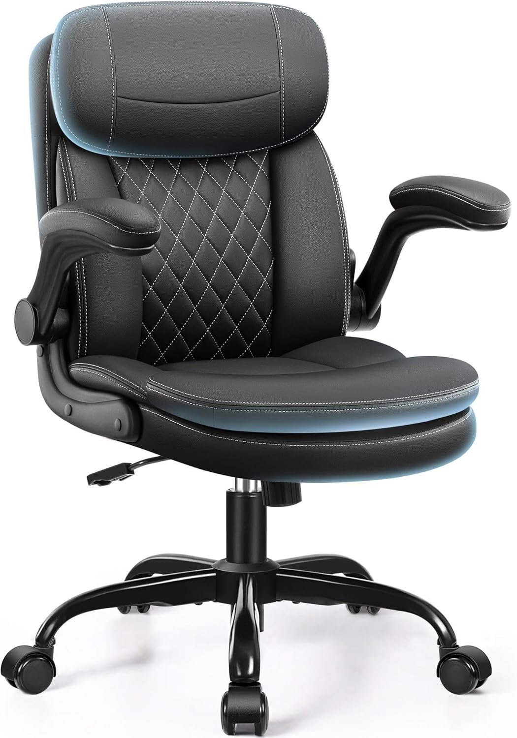 Ergonomic Office Chair - Ergonomische bureaustoel met dubbellaags kussen, opklapbare
