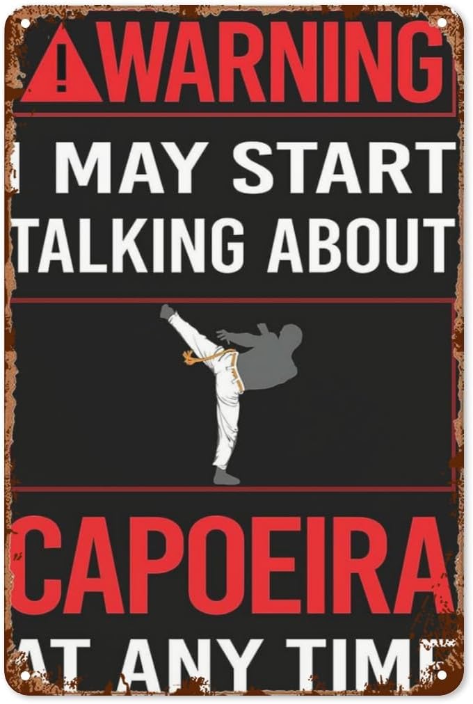 Home Office Room Inspiration - Retro blikken borden rode waarschuwingsteken Capoeira