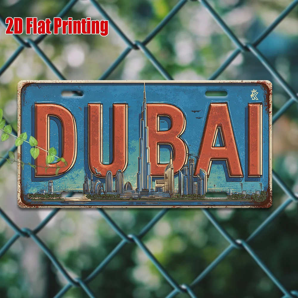 Home Office Dubai - 2D platte Dubai VAE skyline vintage