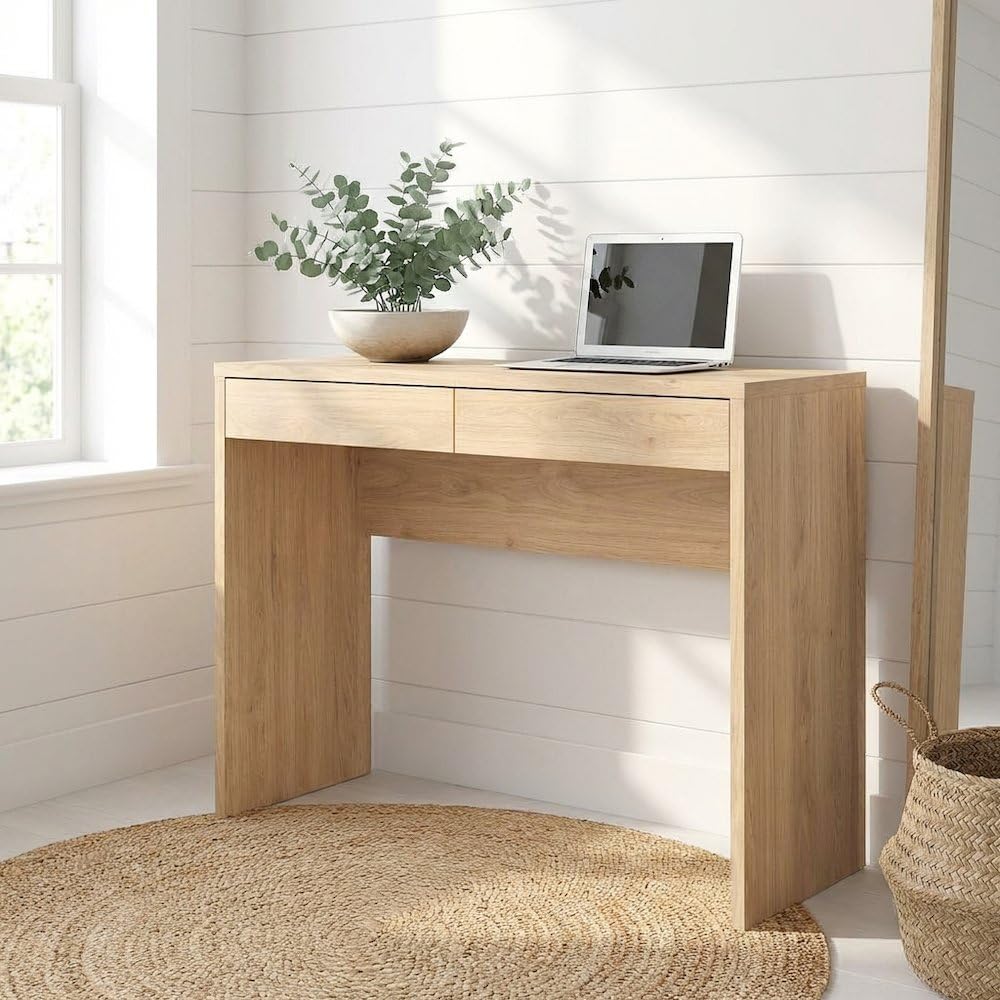 Bruin houten bureau met lades, - Home Office Work Table recensie en prijs