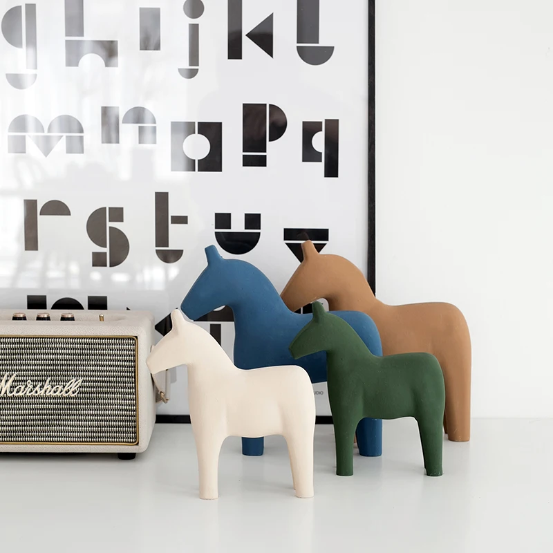 Noordse houten paardenornament - Home Office Work Table recensie en prijs