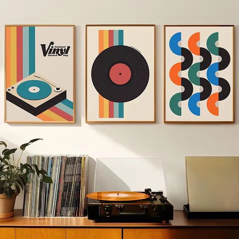 Mid Century Vinyl Record Canva - Home Office Or recensie en prijs